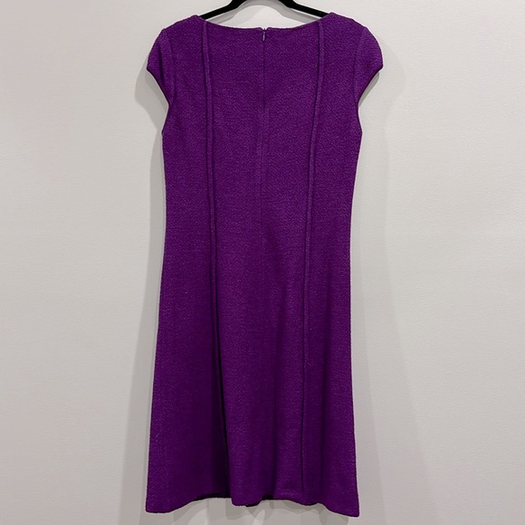 ST. JOHN Purple Knit Dress. Size 6 - Picture 5 of 8